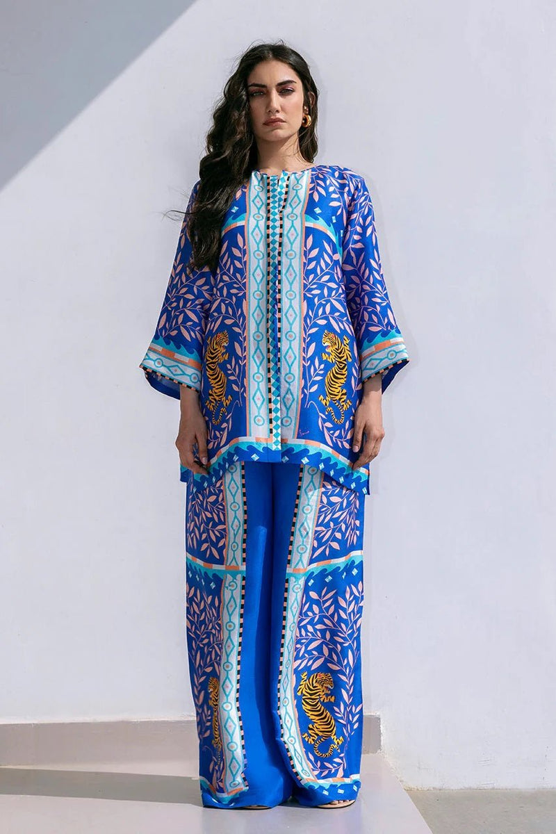 Band Collar All Over Printed Co - Ord Set - Navvi.in