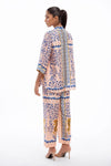 Band Collar All Over Printed Co - Ord Set - Navvi.in