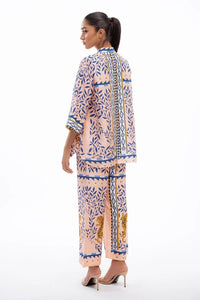 Band Collar All Over Printed Co - Ord Set - Navvi.in