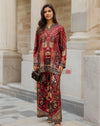 Baroque Floral Kurta & Wide - Leg Pants for Women - Navvi.in