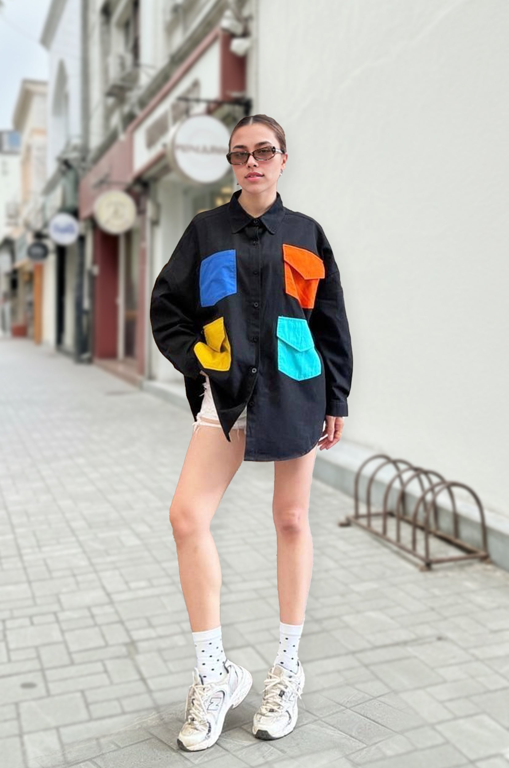 Bold Patch Pocket Oversized Shirt
