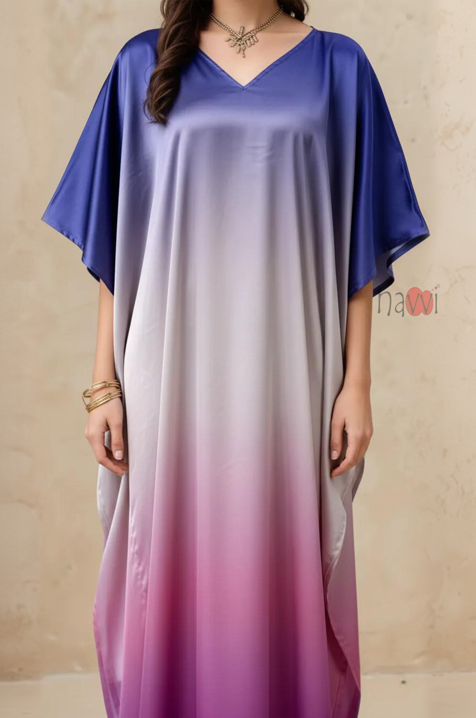 Ombre Satin Breeze kaftan Digital Printed