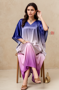 Ombre Satin Breeze kaftan Digital Printed