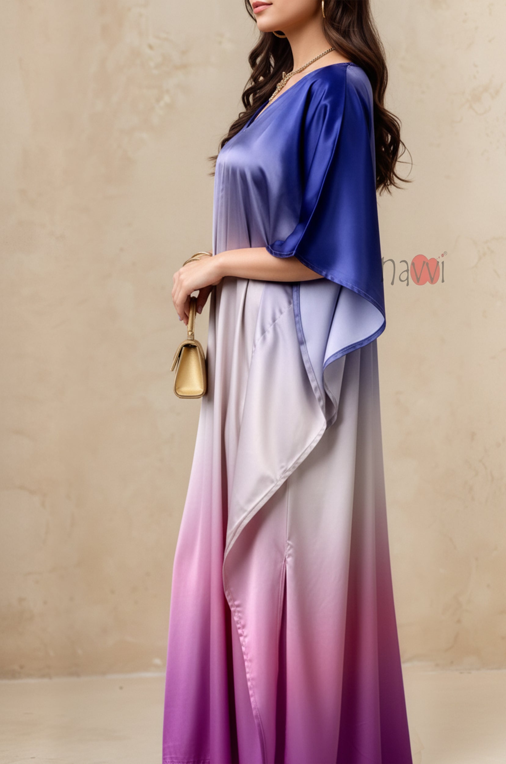 Ombre Satin Breeze kaftan Digital Printed