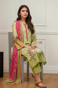 Lime Green Festive Kurta Set with Dupatta - Navvi.in