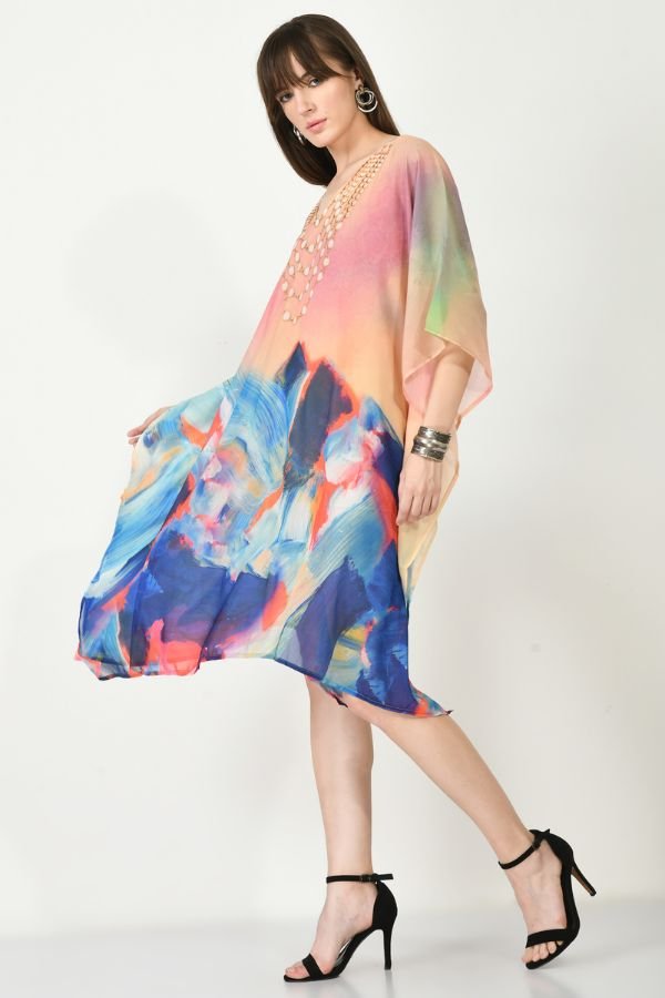 Beachy Short Kaftan Dress - Navvi.in