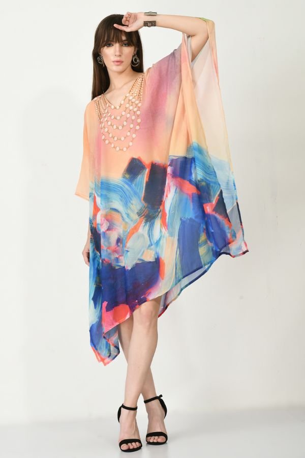 Beachy Short Kaftan Dress - Navvi.in
