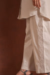Beige Embroidery Co - Ord Set With Matching Pants - Navvi.in