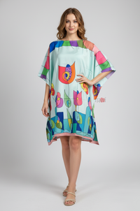 Abstract Floral Art Kaftan Dress