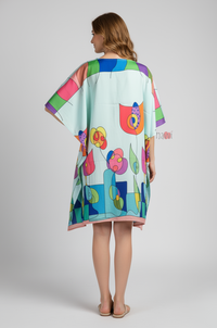 Abstract Floral Art Kaftan Dress