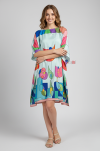 Abstract Floral Art Kaftan Dress