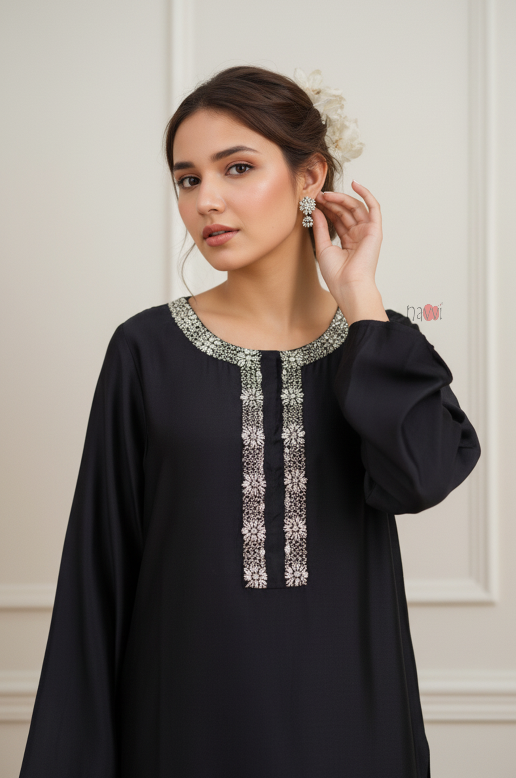 Signature Black Embellished Long Kurta Set– Luxe Occasion Wear