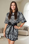 Black and White Printed Dress - Navvi.in
