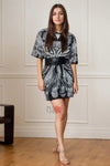 Black and White Printed Dress - Navvi.in