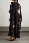 Black Neon Splash Kaftan Dress - Navvi.in