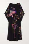 Black Neon Splash Kaftan Dress - Navvi.in