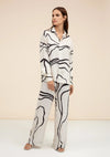 Black Strokes Russian Silk Co - ord Set - Navvi.in