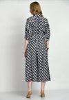 Black & White Satin Dress - Navvi.in