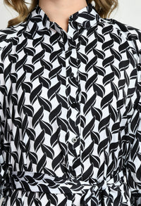 Black & White Satin Dress - Navvi.in