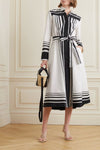Black & White Stripes Dress - Navvi.in