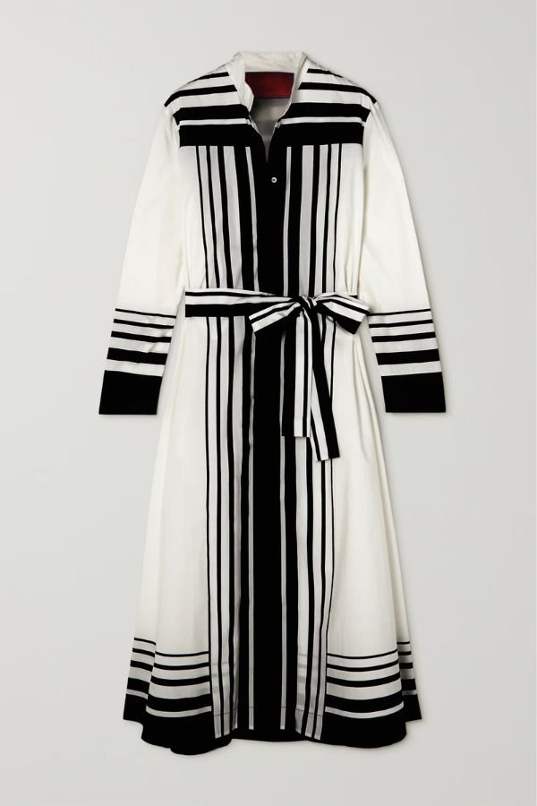 Black & White Stripes Dress - Navvi.in