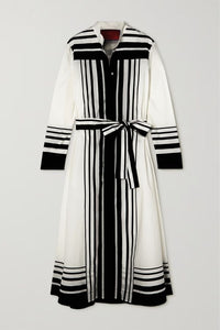 Black & White Stripes Dress - Navvi.in