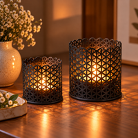 Decorative Lattice Candle Holders Set of 2