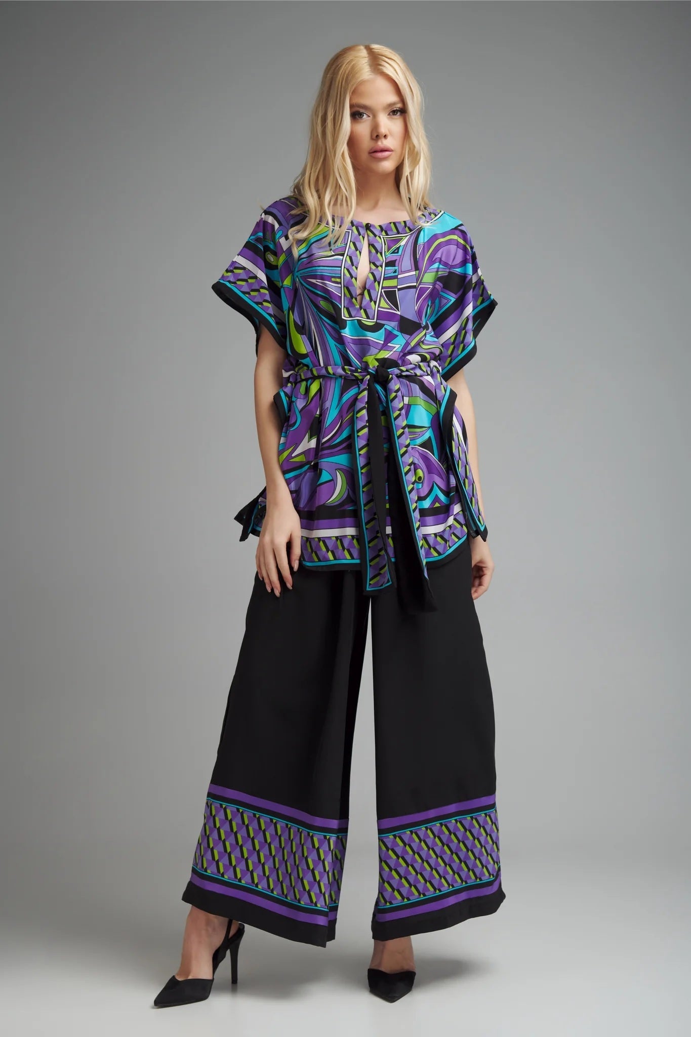 Blazing Blue Kaftan Co - ord Set - Navvi.in