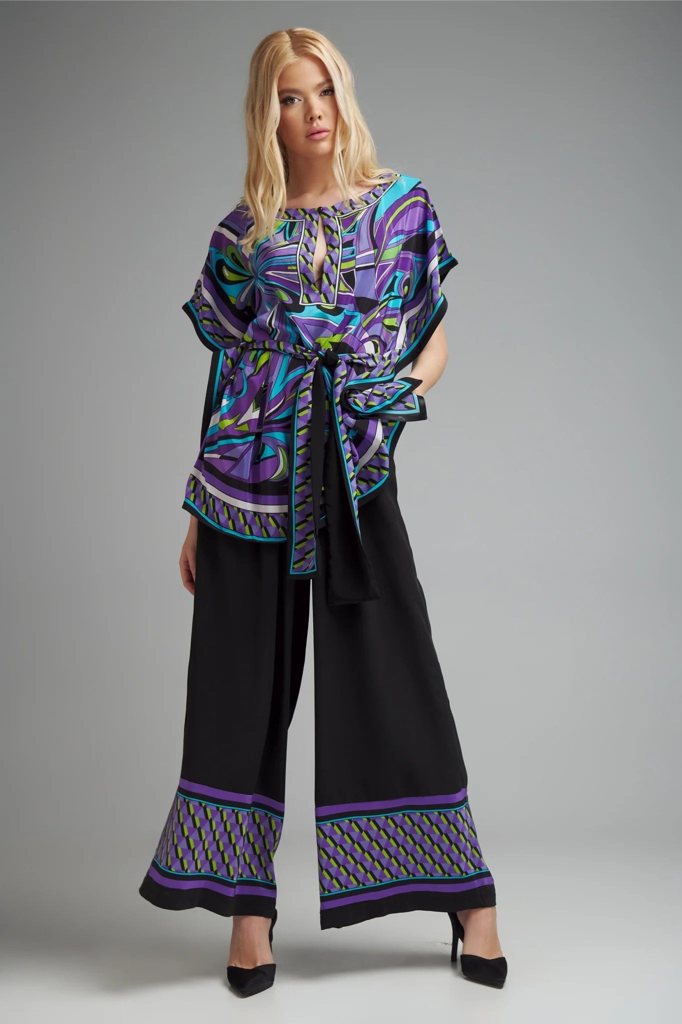 Blazing Blue Kaftan Co - ord Set - Navvi.in