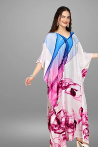 Blue and Pink Ombre Print Kaftan - Navvi.in