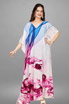 Blue and Pink Ombre Print Kaftan - Navvi.in