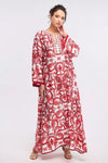 Blue and White Floral Print Maxi Dress (2 Colours) - Navvi.in