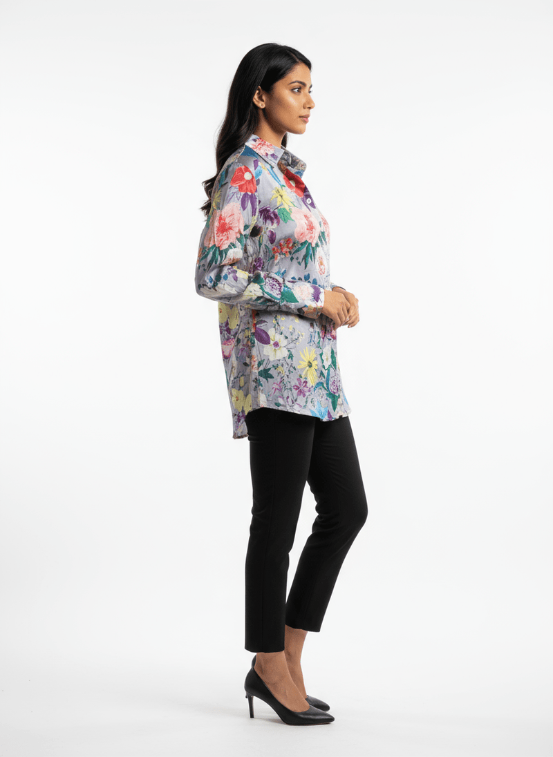 Blue Bloom Button - Down Shirt - Navvi.in