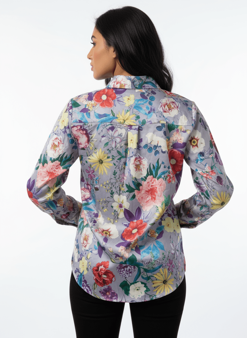 Blue Bloom Button - Down Shirt - Navvi.in