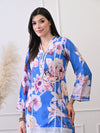 Blue Blossom Luxe Co - ord Set - Navvi.in