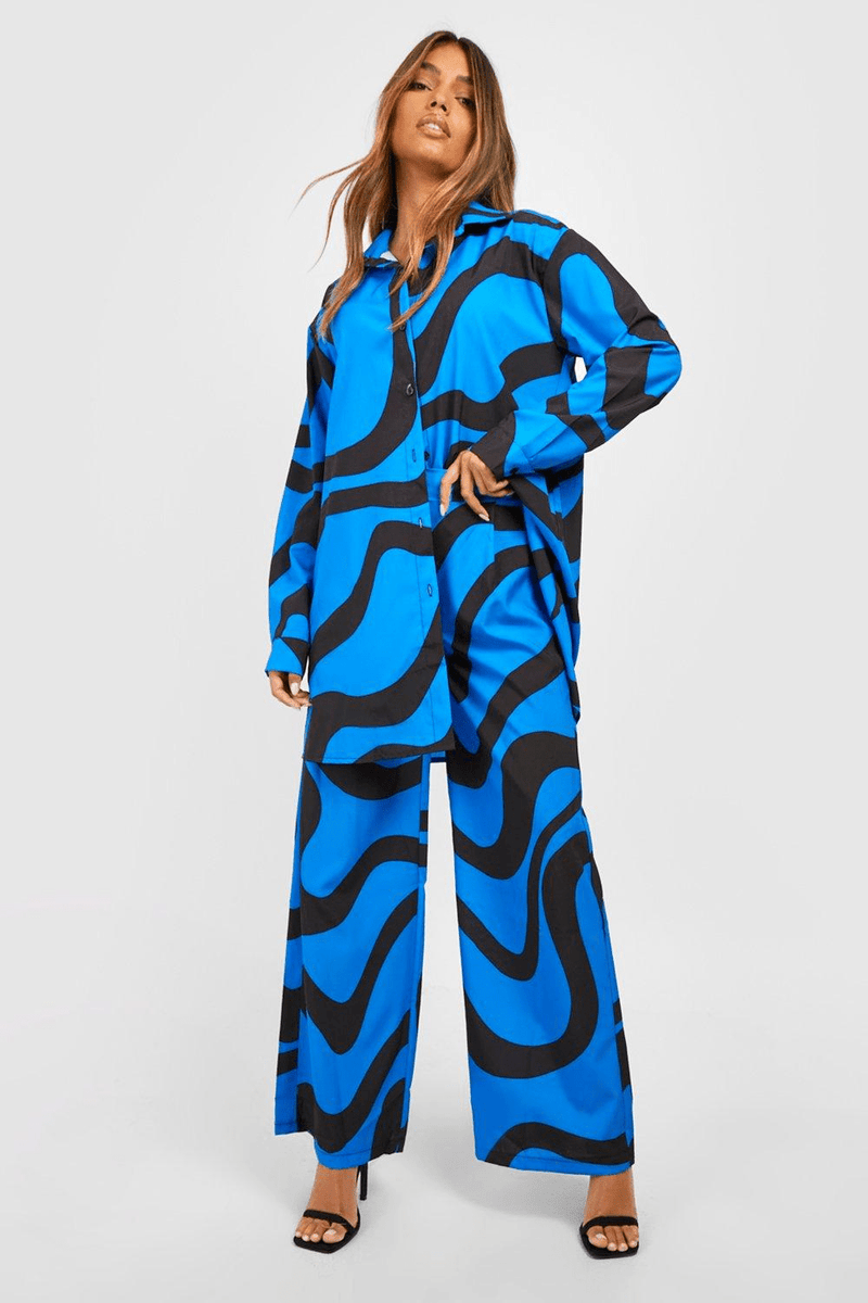 Blue Filament Co - ord Set - Navvi.in