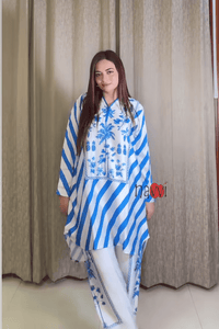 Blue Floral Printed Co - Ord Set - Navvi.in