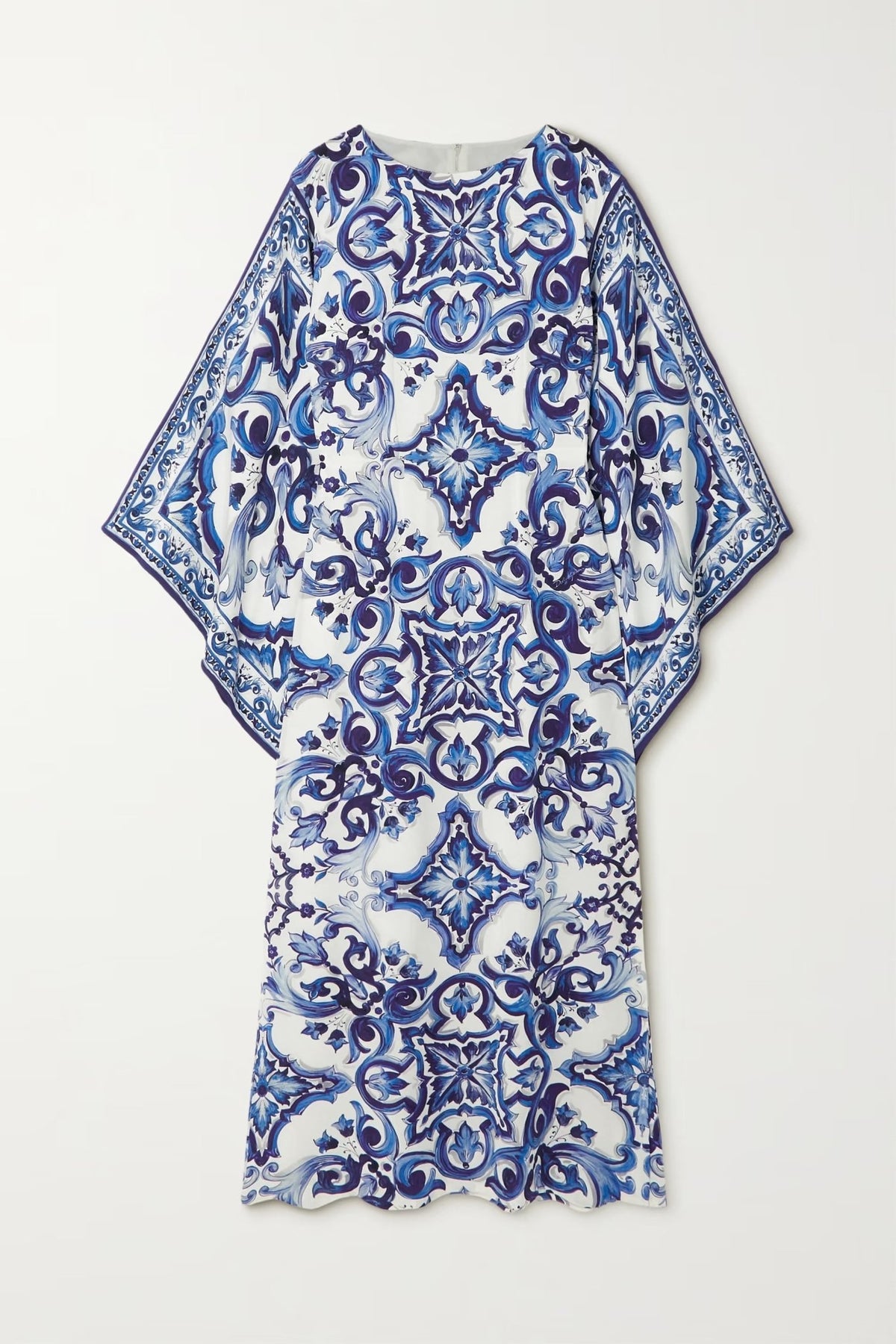Blue Lagoon Organza Silk Kaftan Dress - Navvi.in
