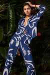 Blue Scribble Co - ord Set - Navvi.in