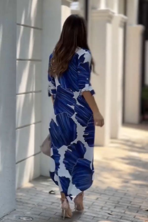 Blue & White Korean Long Shirt - Navvi.in