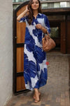 Blue & White Korean Long Shirt - Navvi.in