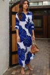 Blue & White Korean Long Shirt - Navvi.in