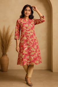 Blush Mosaic Kurta - Navvi.in