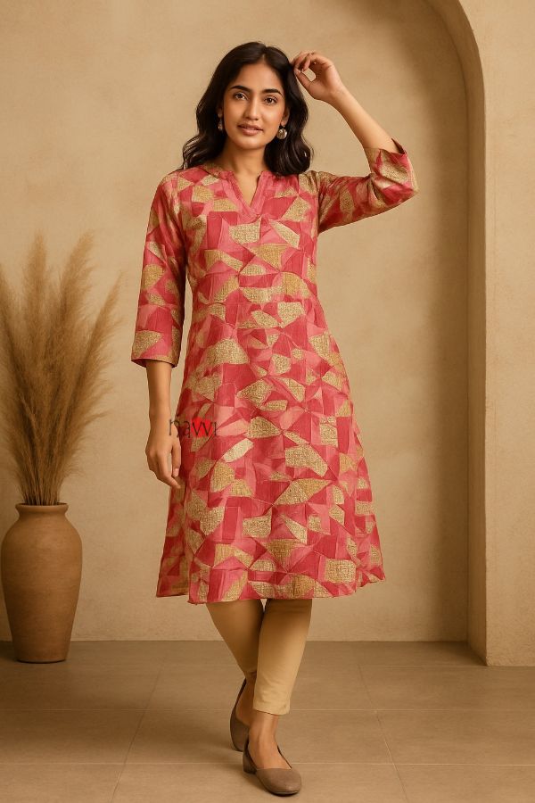 Blush Mosaic Kurta - Navvi.in