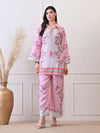 Blush Pink Floral Co - ord Set - Navvi.in