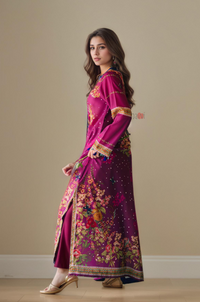 Signature Floral Print Longline Kurta Top – Elegant Occasion Wear