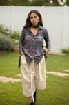 Boho Chic Printed Shirt & Wide - Leg Culotte Set - Navvi.in