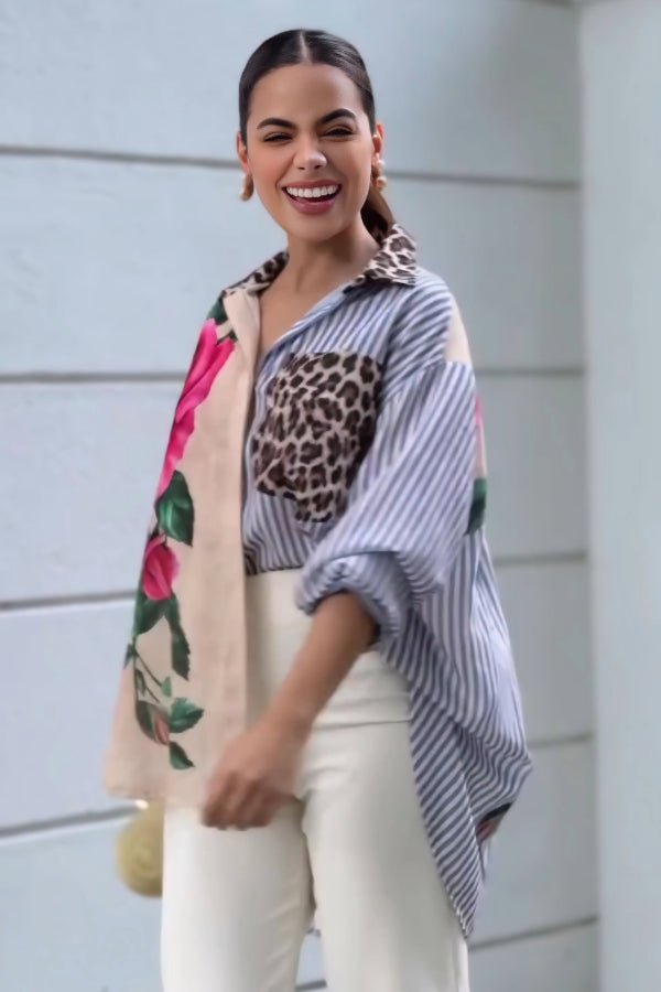 Bold Mixed Printed Fashion Shirt - Navvi.in