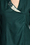 Bottle Green Embellished Co - ord Set - Navvi.in