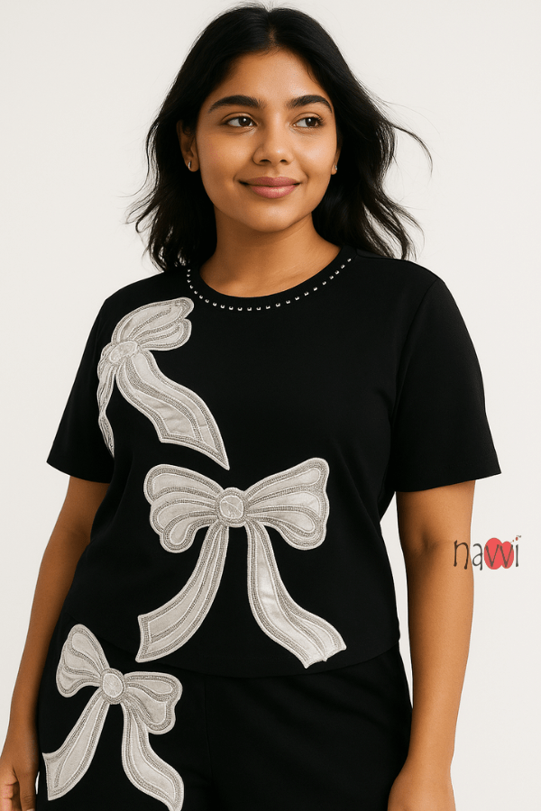 Bowtiful Embellished Babe Co - ord Set - Navvi.in